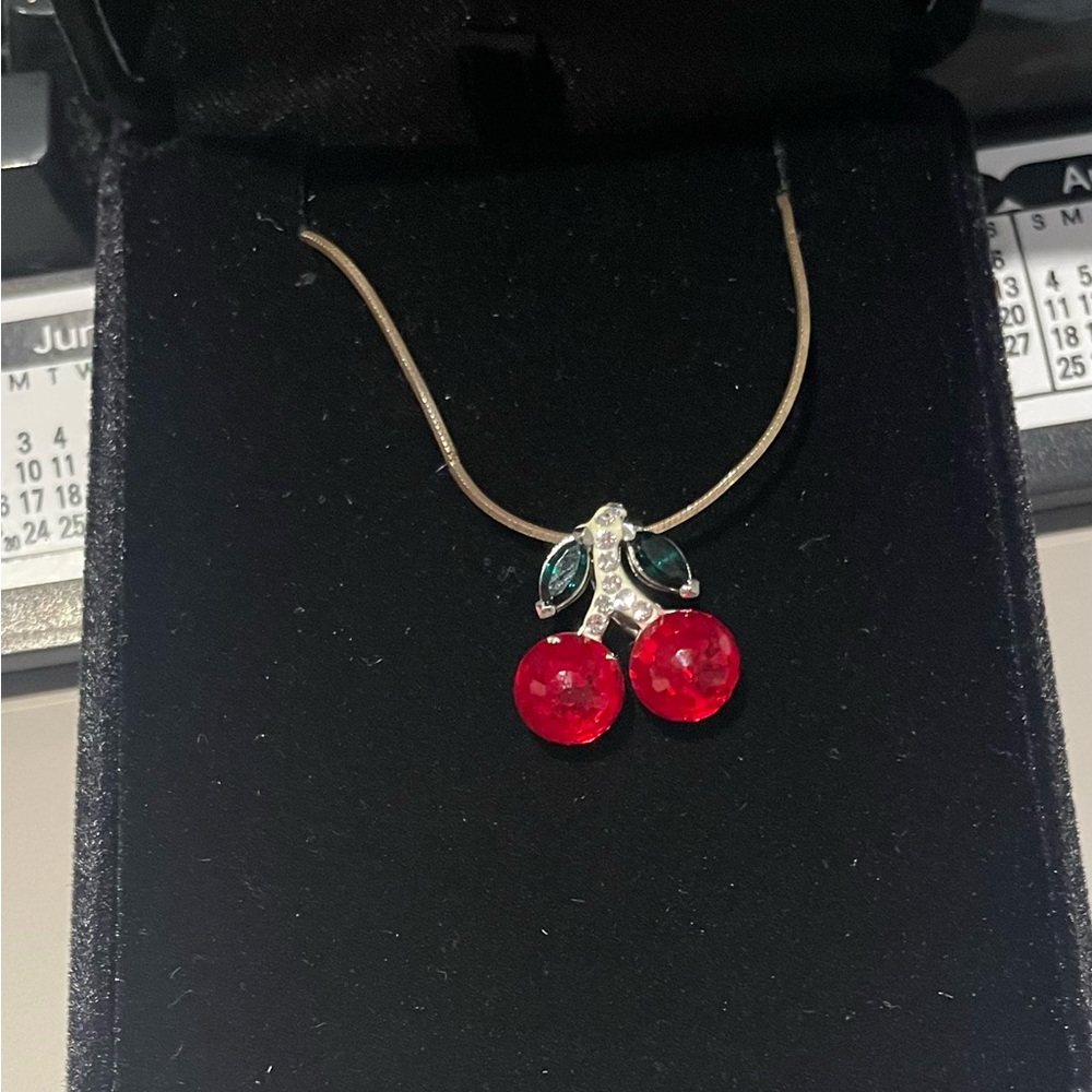 Crystal cherry  necklace